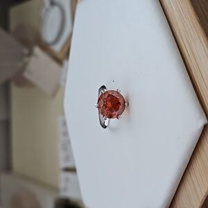 5ct Orange Moissanite Solitaire Ring,  Size 5.5